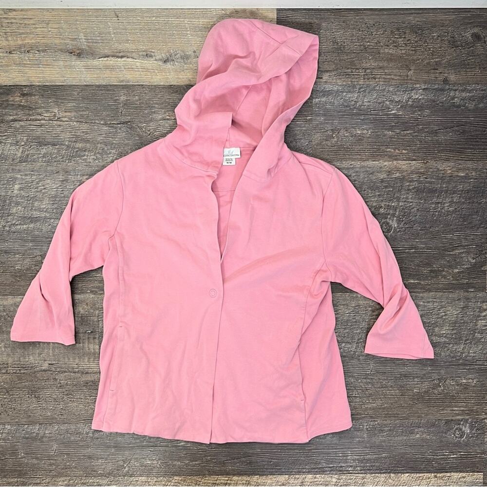 Jaclyn Smith Soft Pink hooded sweatshirt size medium M B186